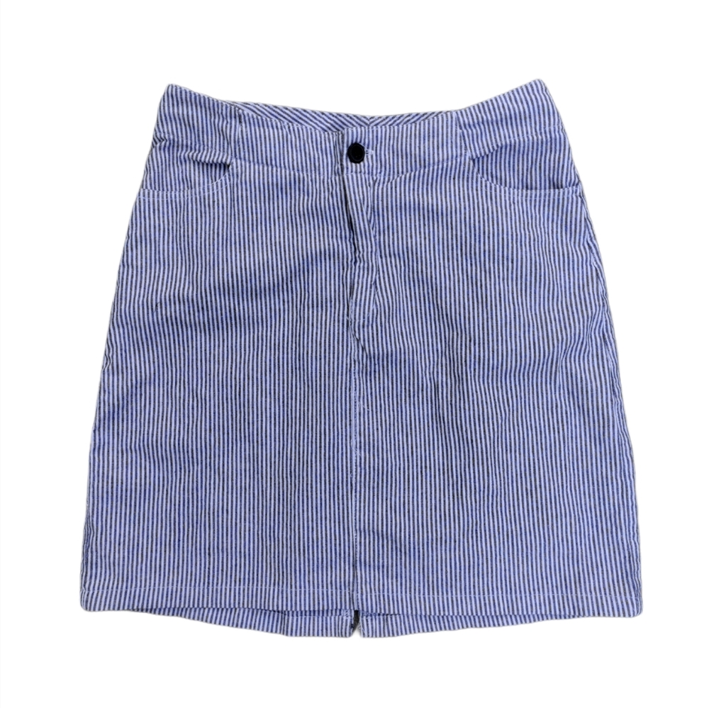 Brandy Melville S Blue/White Striped Mini Skirt